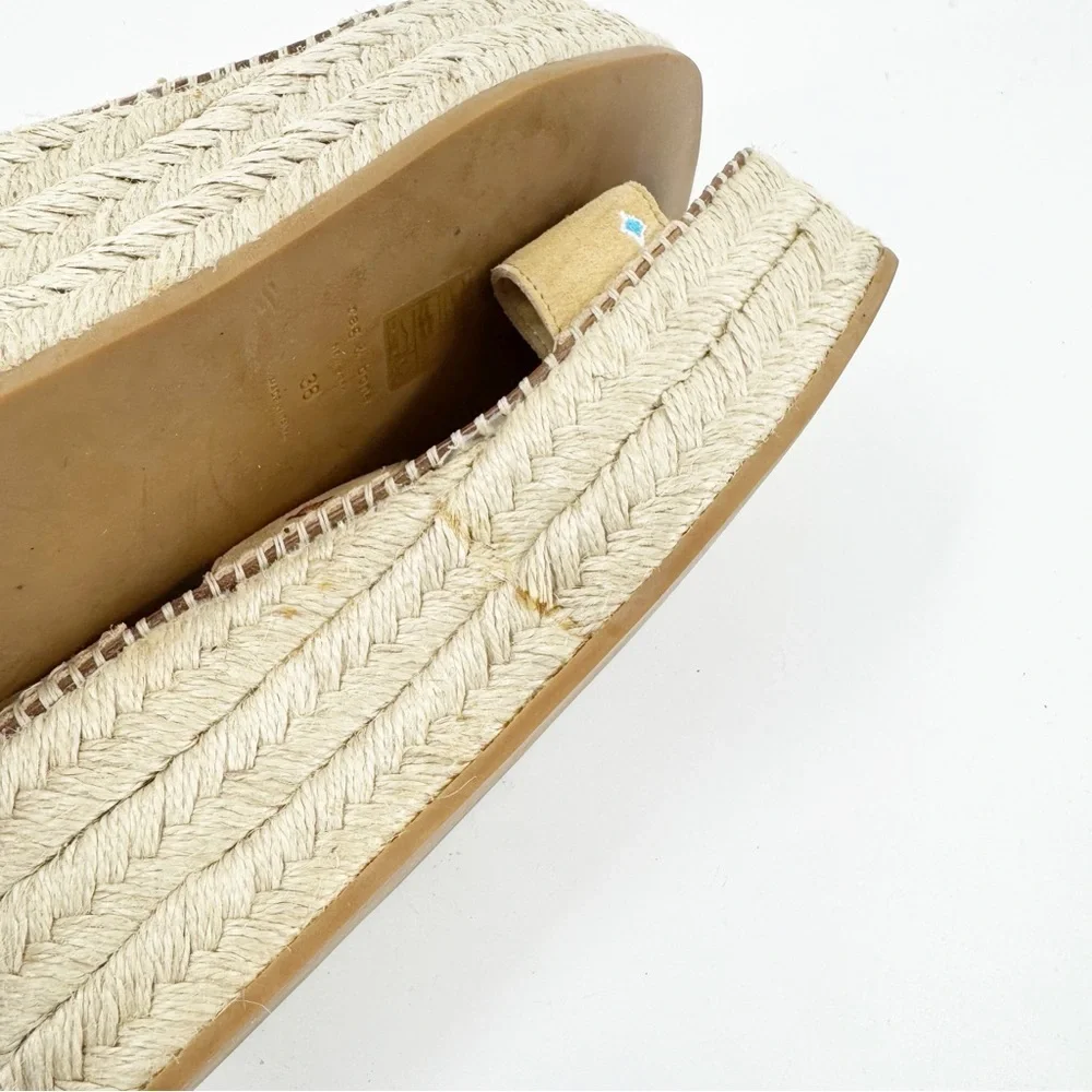 ✅ Rag & Bone Tara Platform‎ ANKLE STRAP Espadrille Suede Sandal TAN SIZE EU 38
